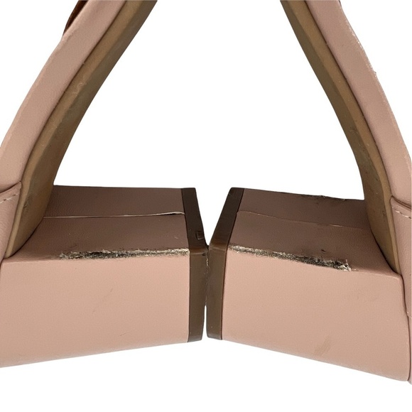 14th & Union Tan Ankle Strap Block Heel Sandals Size 8 1/2 Wide Women’s - Picture 11 of 12